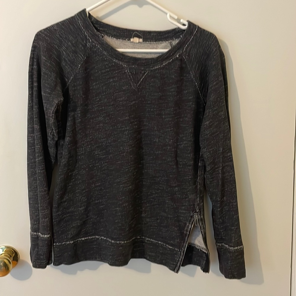 Charcoal Gray JCrew cotton sweatshirt with zipper detail